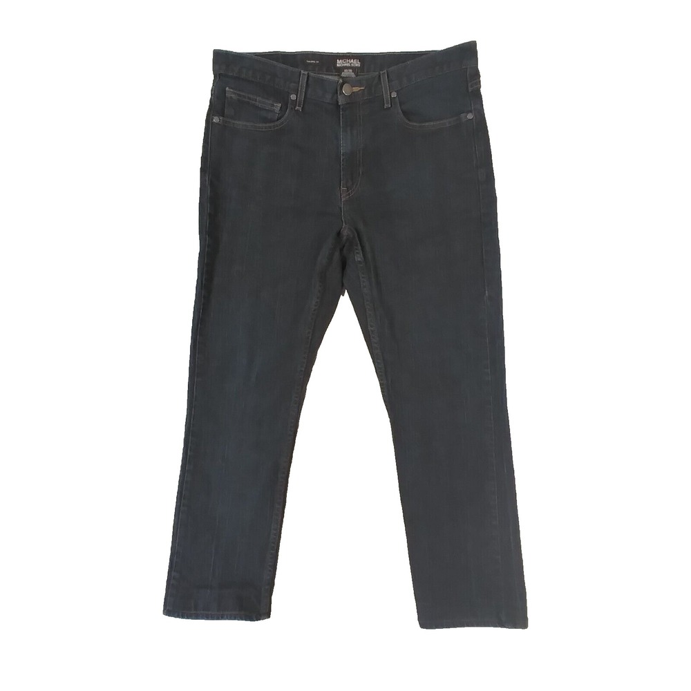 Michael Kors Jeans Men 32x28 Blue Tailored Fit Flex Stretch Denim Straight Leg